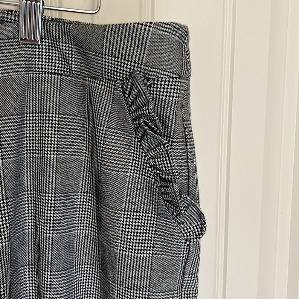 Maison Jules NWT Stardust Houndstooth Plaid Flat Front Slim Cropped Pants Sz 12 - Picture 10 of 13